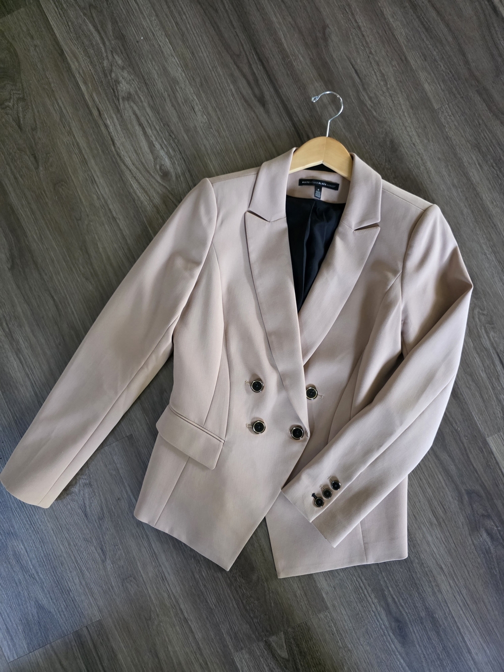 White House Black Market Neutral Khali Beige Trophy Women's Blazer Sz 8